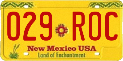 NM license plate 029ROC
