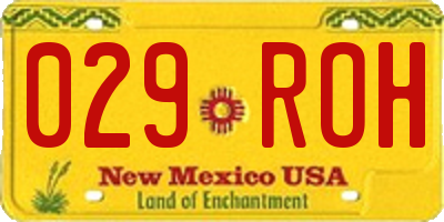 NM license plate 029ROH