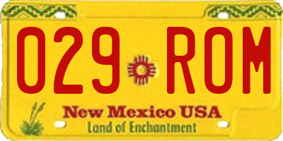NM license plate 029ROM