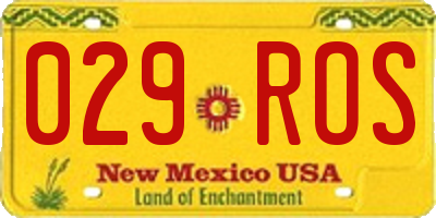 NM license plate 029ROS