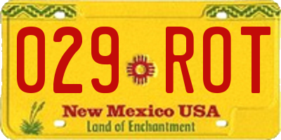 NM license plate 029ROT