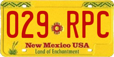 NM license plate 029RPC