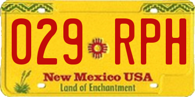 NM license plate 029RPH