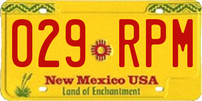 NM license plate 029RPM