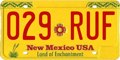 NM license plate 029RUF