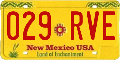 NM license plate 029RVE
