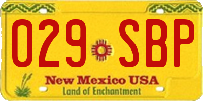 NM license plate 029SBP