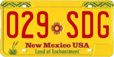 NM license plate 029SDG