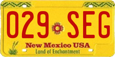 NM license plate 029SEG