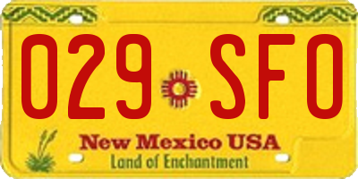 NM license plate 029SFO