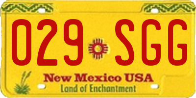 NM license plate 029SGG