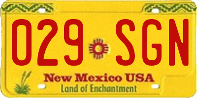NM license plate 029SGN