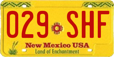 NM license plate 029SHF