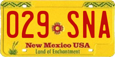 NM license plate 029SNA