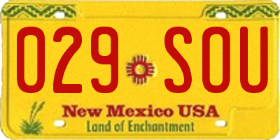 NM license plate 029SOU
