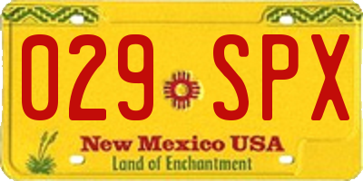 NM license plate 029SPX