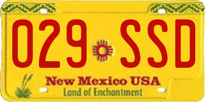 NM license plate 029SSD