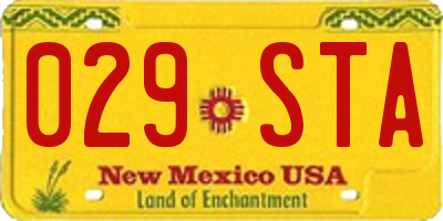 NM license plate 029STA