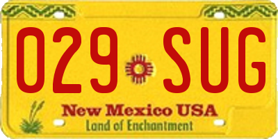 NM license plate 029SUG