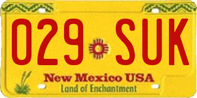 NM license plate 029SUK