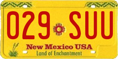 NM license plate 029SUU