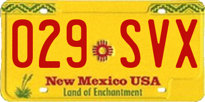 NM license plate 029SVX
