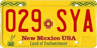 NM license plate 029SYA