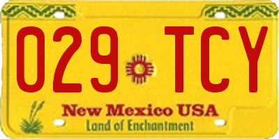 NM license plate 029TCY