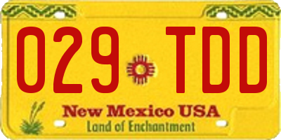 NM license plate 029TDD