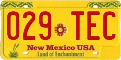 NM license plate 029TEC