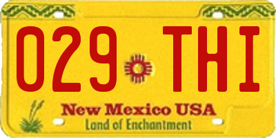NM license plate 029THI