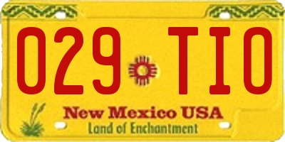 NM license plate 029TIO