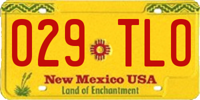NM license plate 029TLO