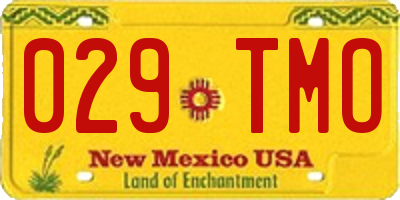NM license plate 029TMO