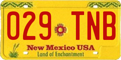 NM license plate 029TNB