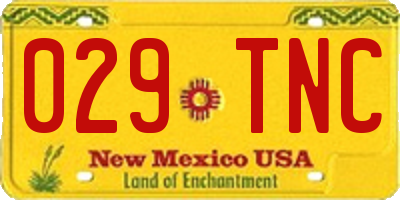 NM license plate 029TNC