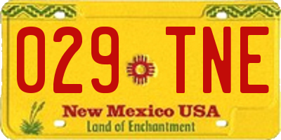 NM license plate 029TNE