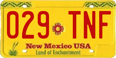 NM license plate 029TNF