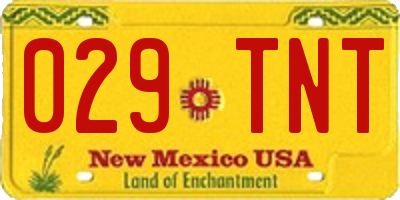 NM license plate 029TNT