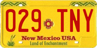 NM license plate 029TNY