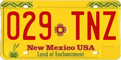 NM license plate 029TNZ