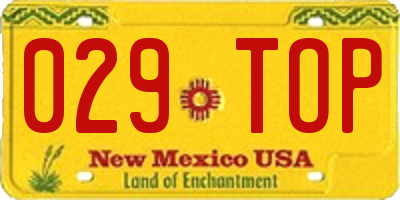 NM license plate 029TOP