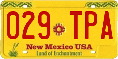 NM license plate 029TPA