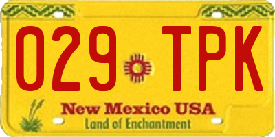 NM license plate 029TPK