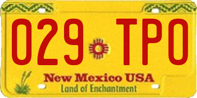 NM license plate 029TPO