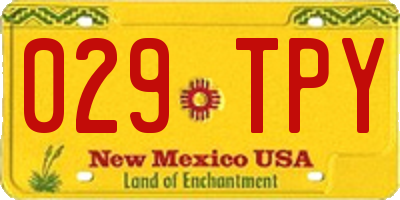 NM license plate 029TPY