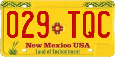 NM license plate 029TQC