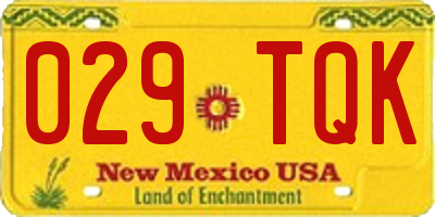 NM license plate 029TQK