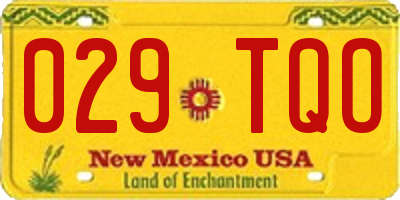 NM license plate 029TQO