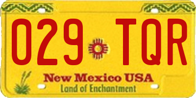 NM license plate 029TQR